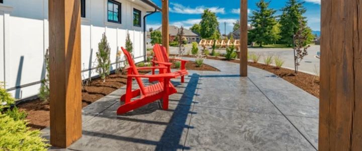 Stamped concrete porch